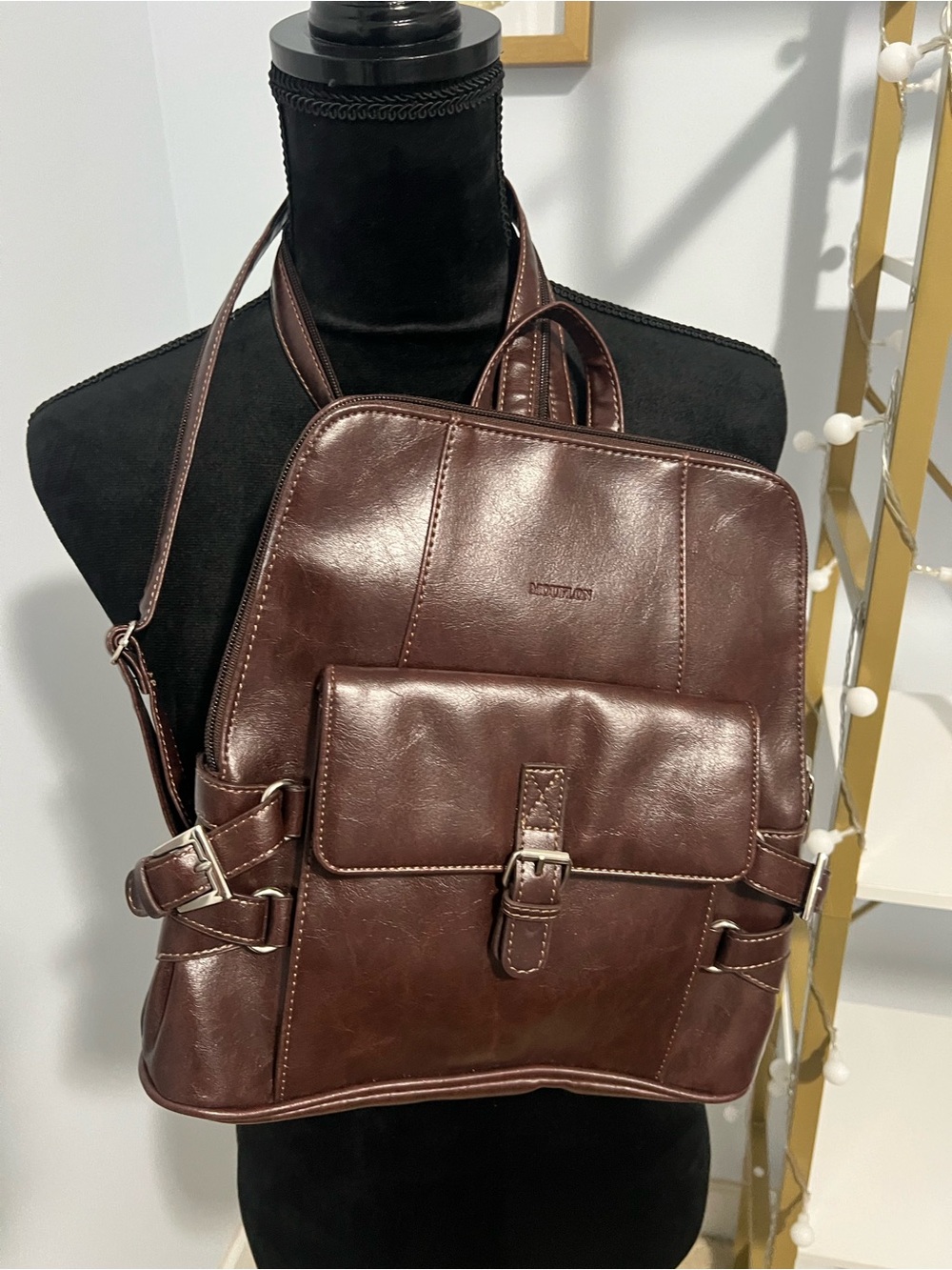 Mouflon Leather Brown Backpack - Casual Daypack - Picture 15 of 16